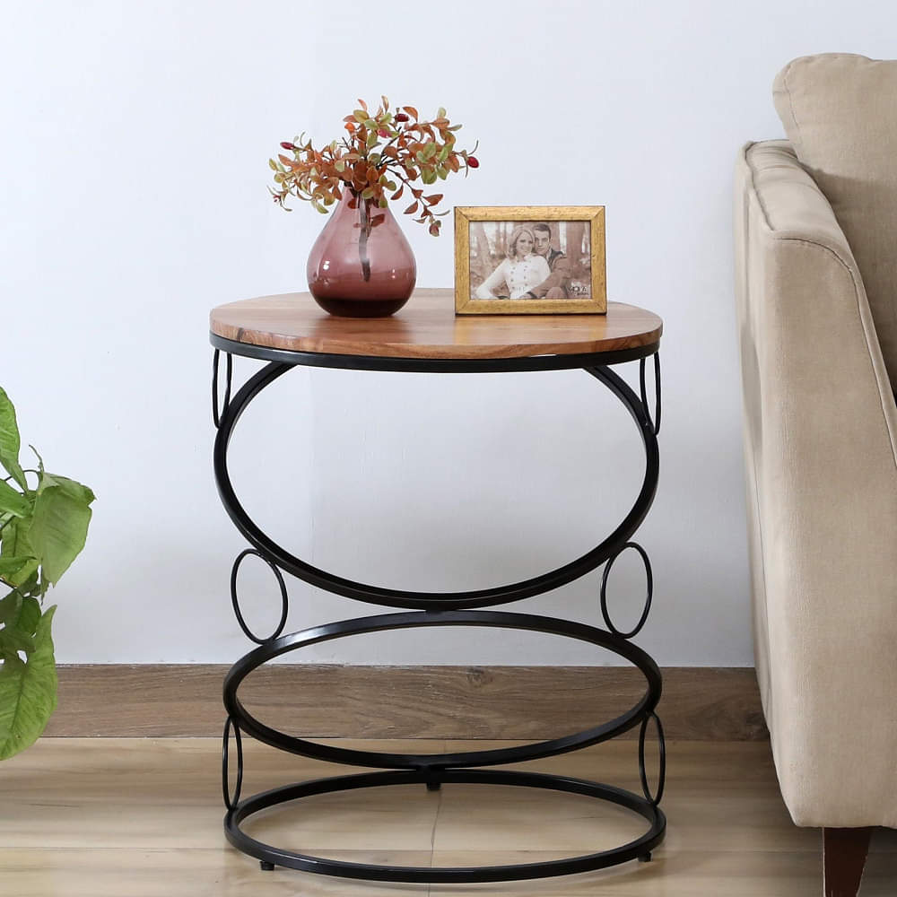 Sapa Metal End Table in Black Colour - photo