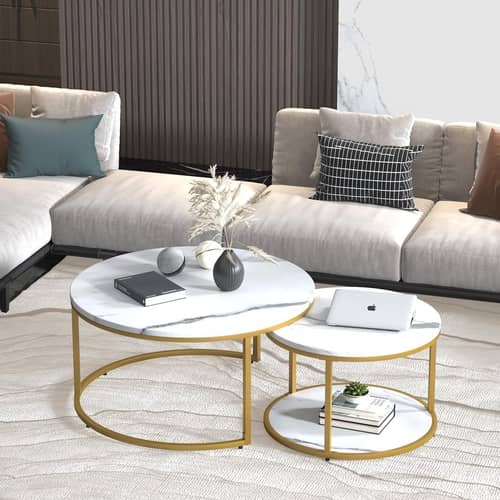Coffee Tables in marble Finish ( Set of 2 )