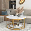 Coffee Tables in marble Finish ( Set of 2 ) - top_view