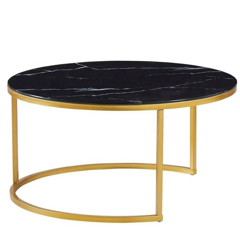 Coffee Table in Marble Finish (Set of 2)