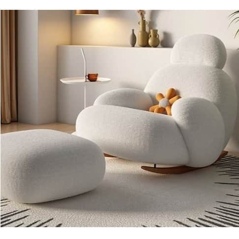 Tauras Luxurious Arm Chair with Footstool - front_view