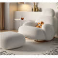 Tauras Luxurious Arm Chair with Footstool - front_view