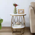 Ally Metal End Table In Gold Finish - photo
