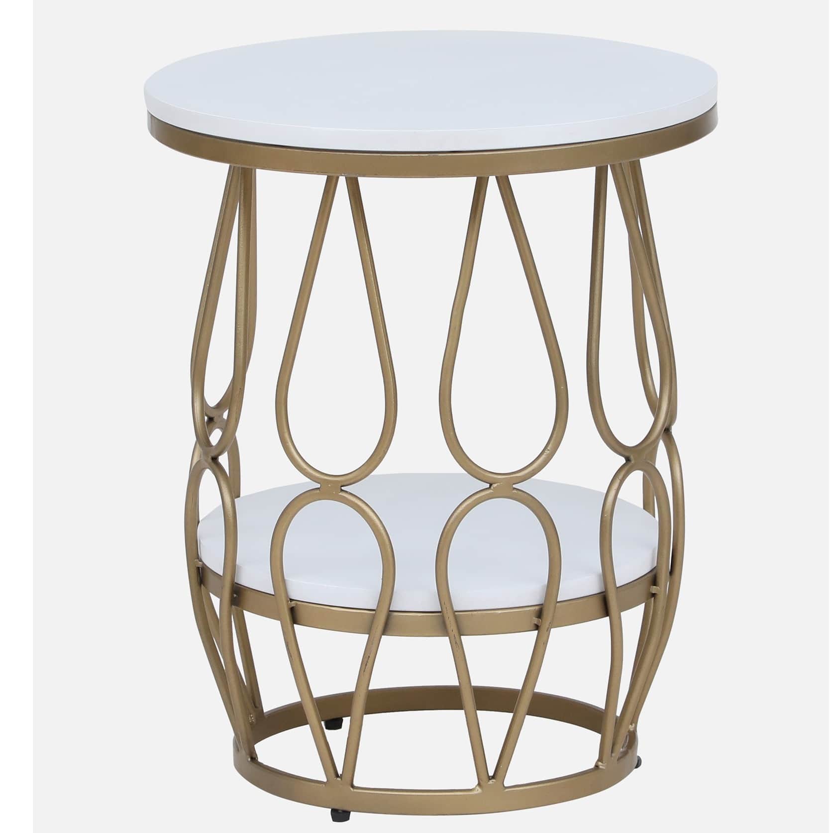 Ally Metal End Table In Gold Finish - front_view