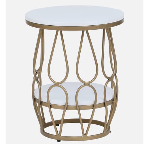 Ally Metal End Table In Gold Finish
