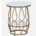 Ally Metal End Table In Gold Finish - front_view