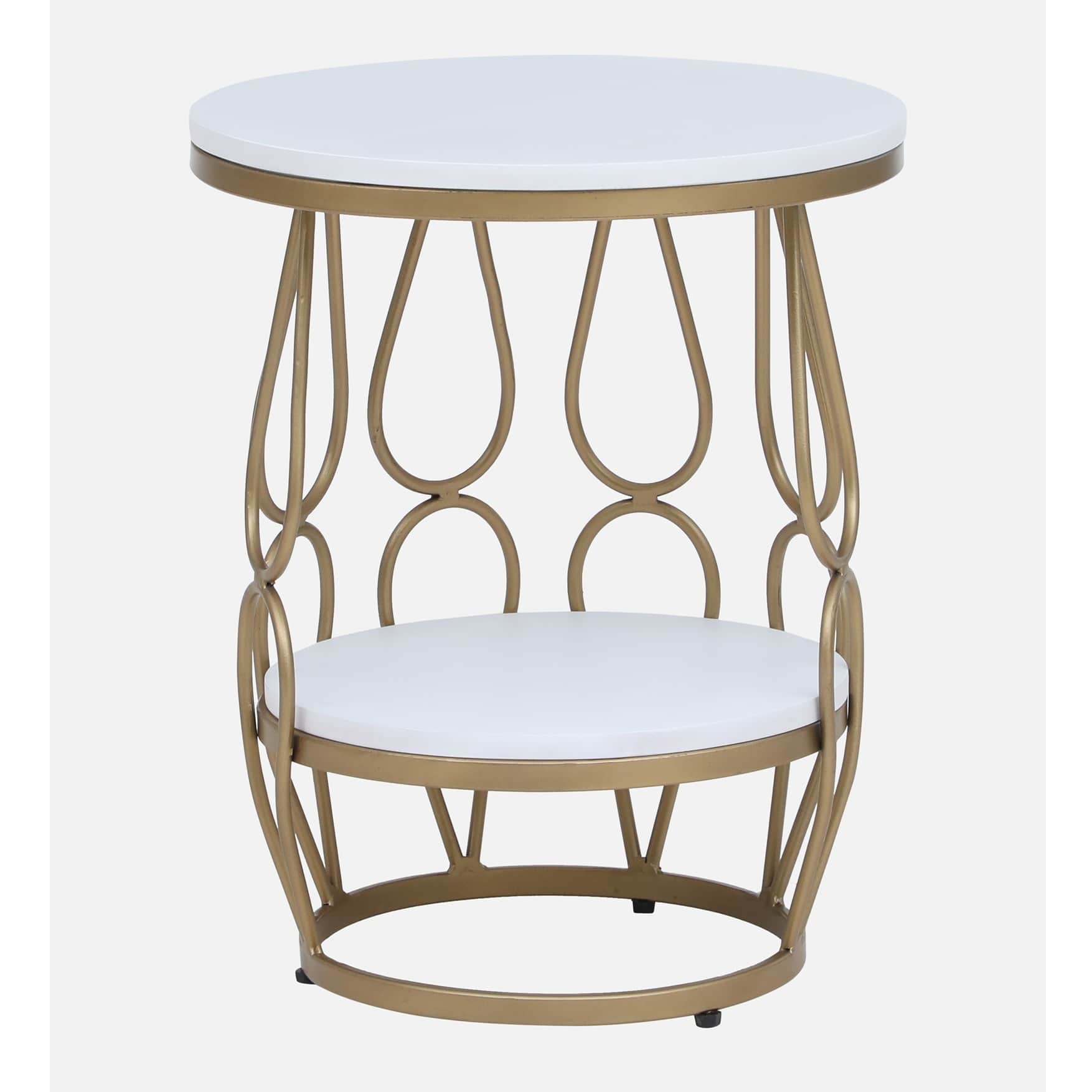 Ally Metal End Table In Gold Finish - top_view