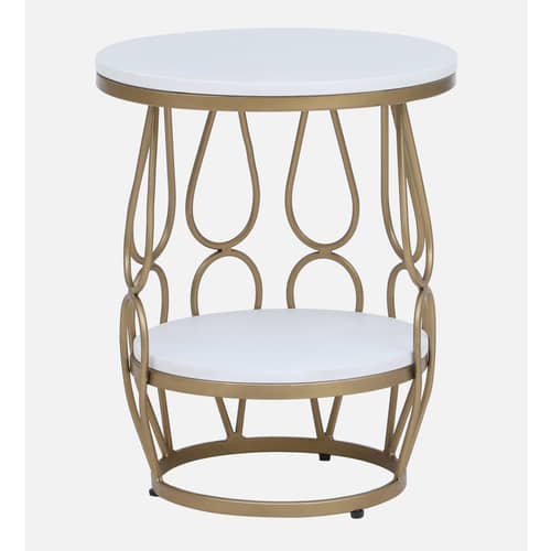 Ally Metal End Table In Gold Finish