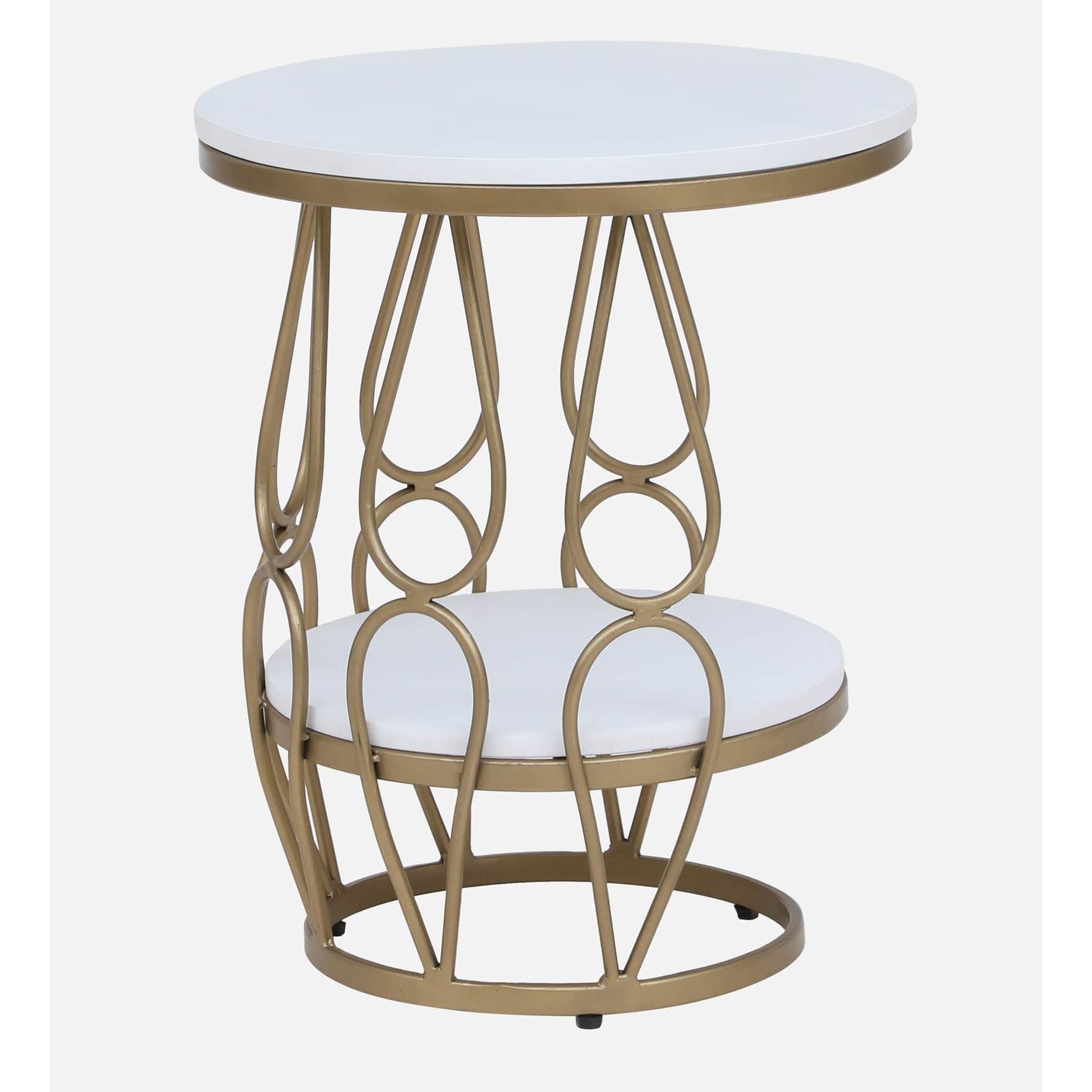 Ally Metal End Table In Gold Finish - rear_view