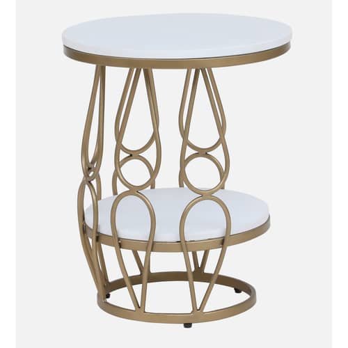 Ally Metal End Table In Gold Finish