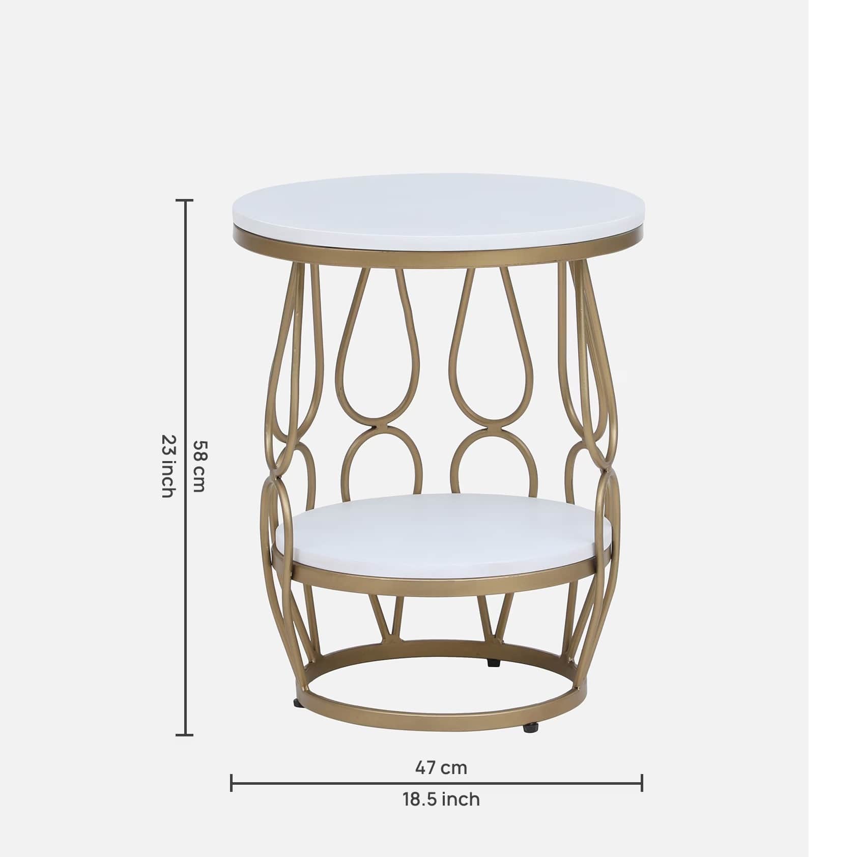 Ally Metal End Table In Gold Finish - left_view