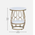 Ally Metal End Table In Gold Finish - left_view