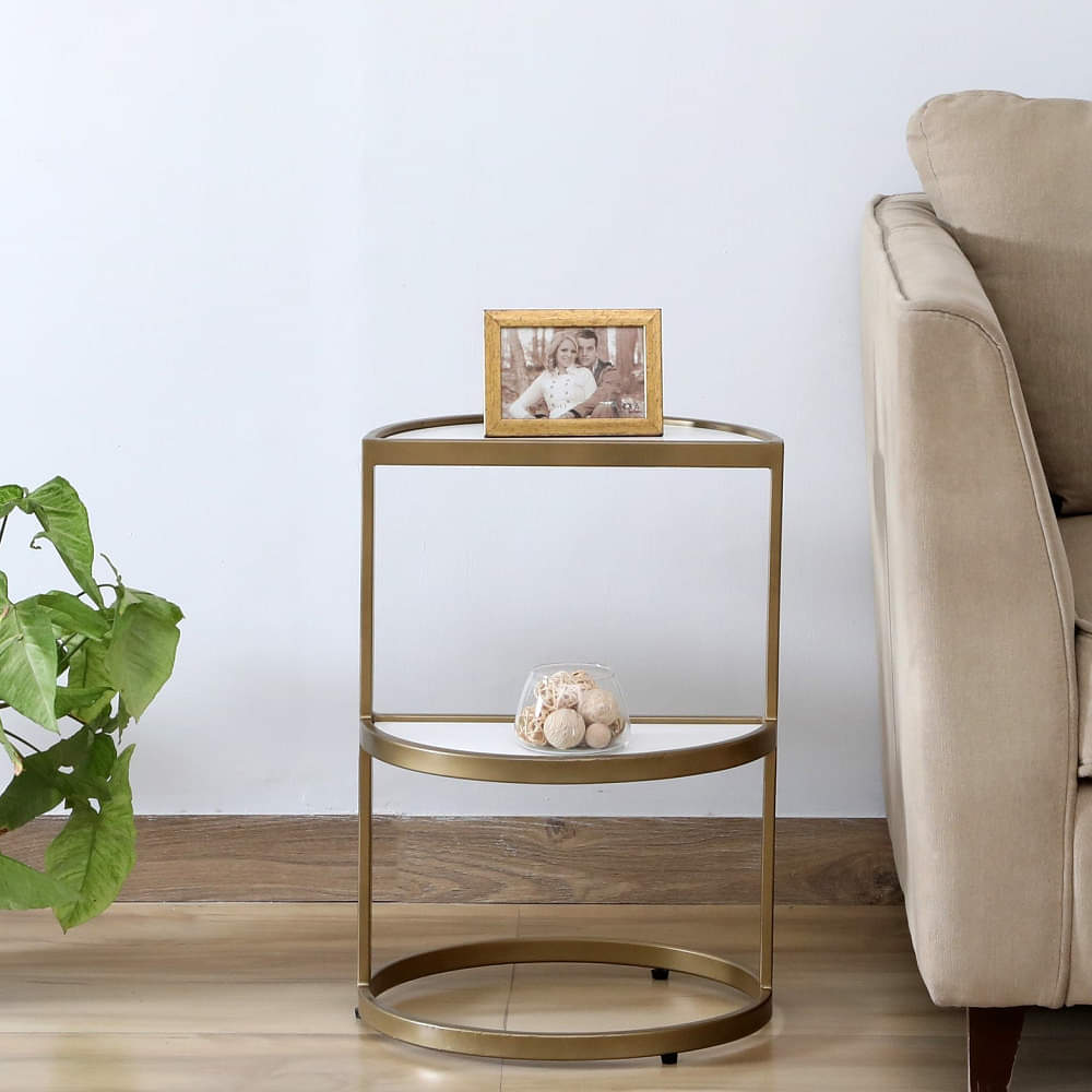 Insignia Metal End Table In Gold Finish - photo