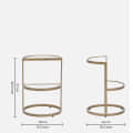 Insignia Metal End Table In Gold Finish - left_view