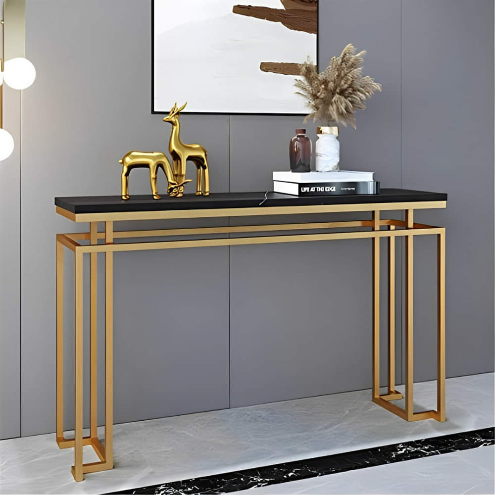 Warc Black Tempered Glass Top Console Table - photo