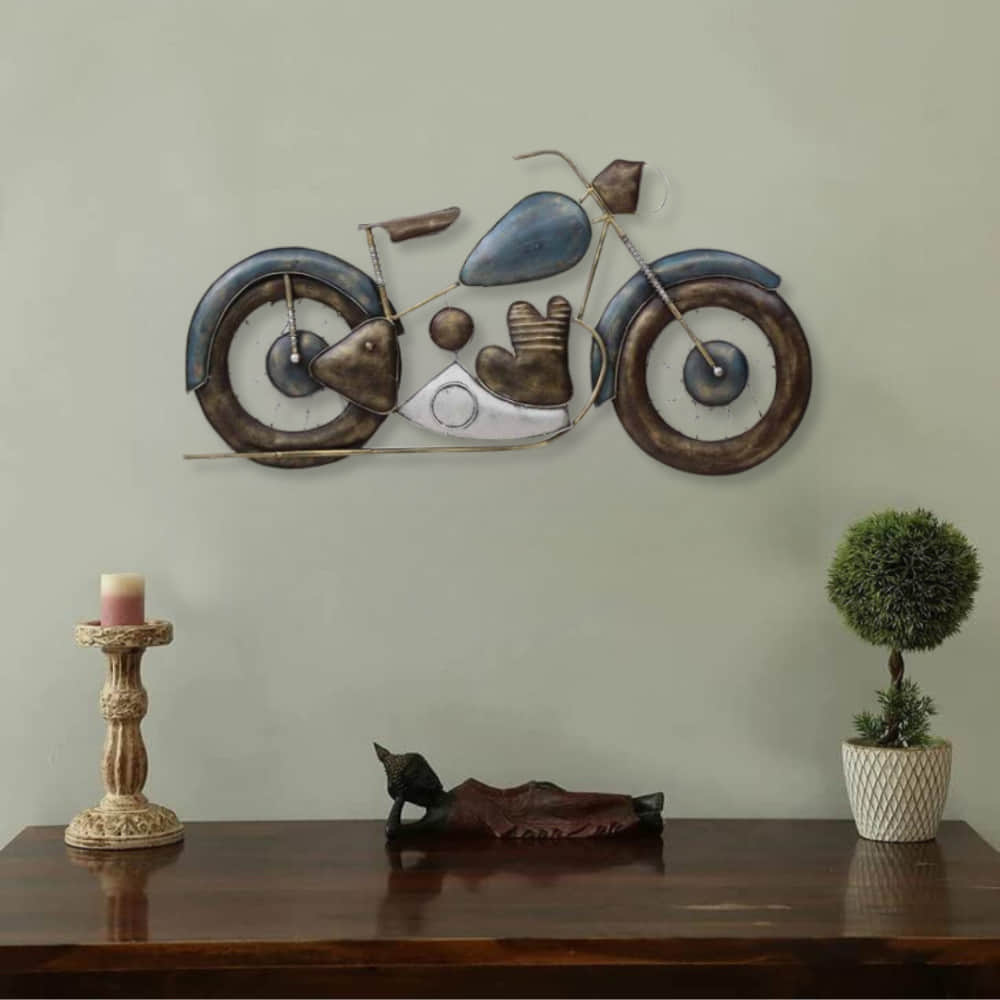 Harley Davidson Bike Multicolor Wall Art - photo
