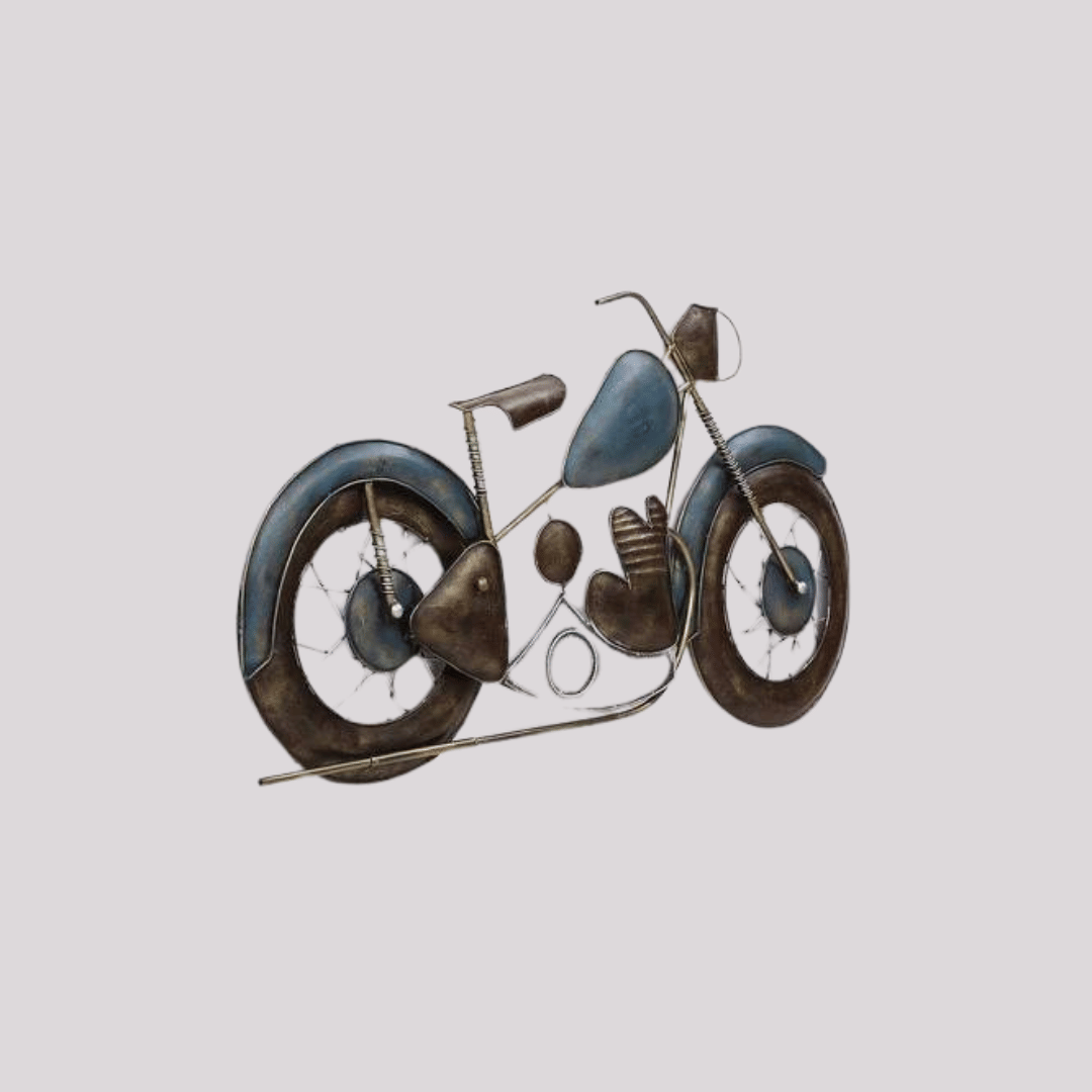 Harley Davidson Bike Multicolor Wall Art - rear_view
