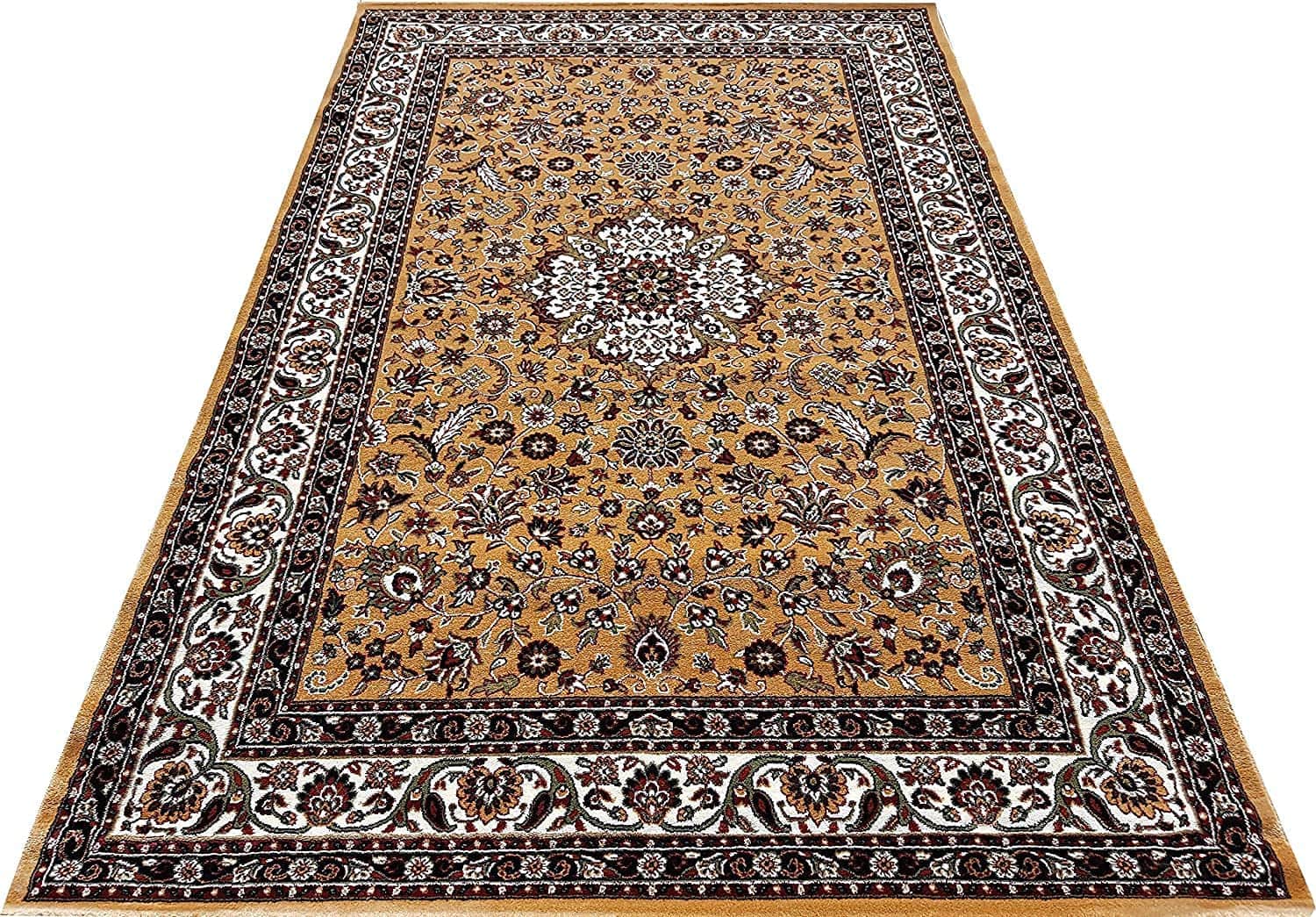 Gold Royal Silk Carpet With 18mm Pile - top_view