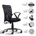 Clint Sigma Mesh Mid Back Office Chair (Black) - front_view