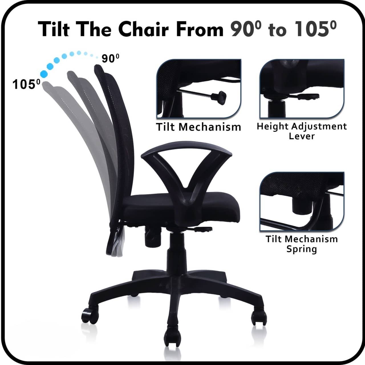 Clint Sigma Mesh Mid Back Office Chair (Black)