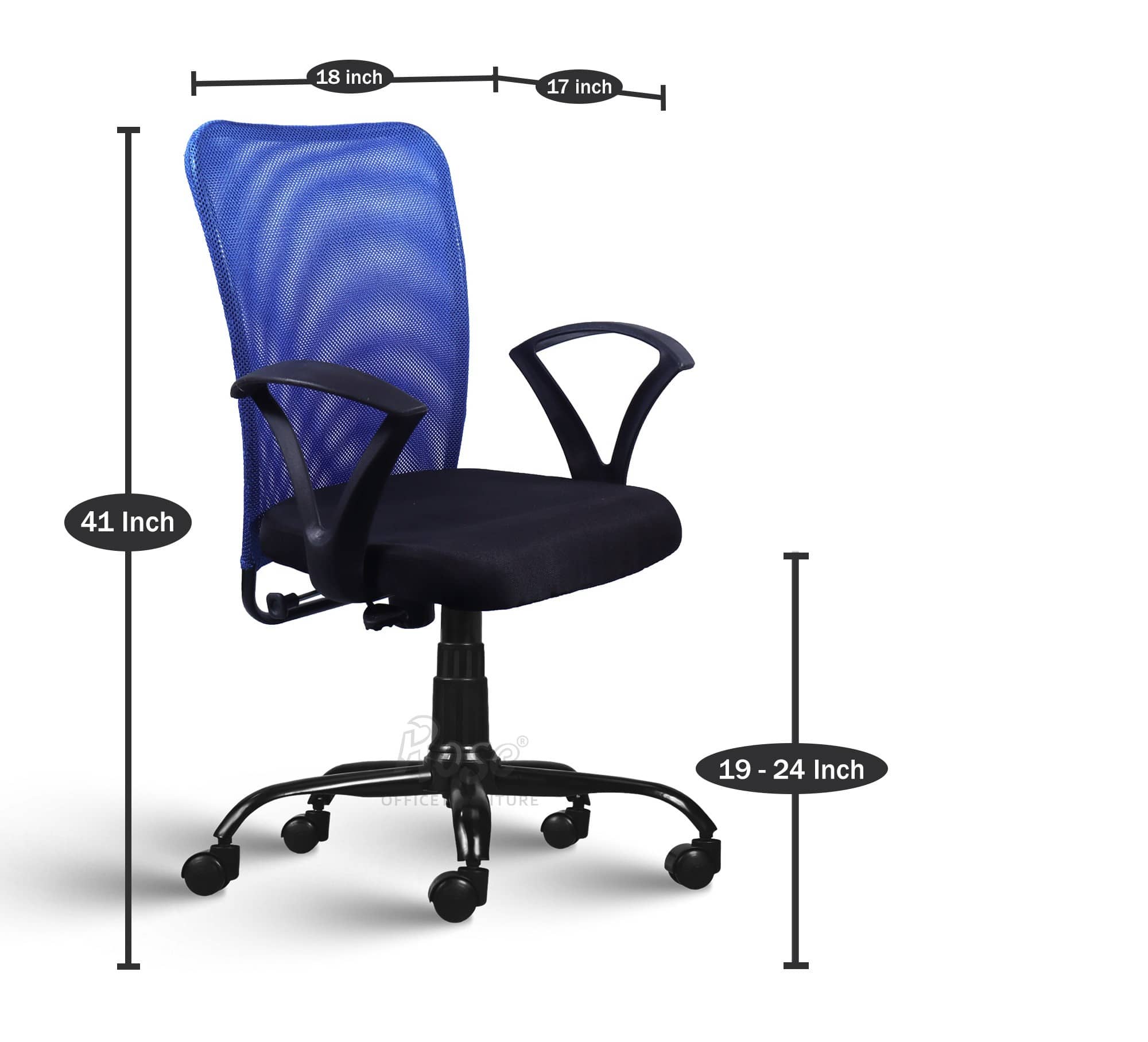 Clint Sigma Mesh Mid Back Office Chair (Blue)
