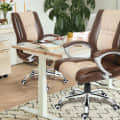 Valencia Leatherette & Jute Revolving Office Chair - photo
