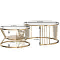 Tauras Nesting table in PVD gold finish - rear_view