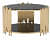 Floating Coffee Table in Gold Finish - front_view