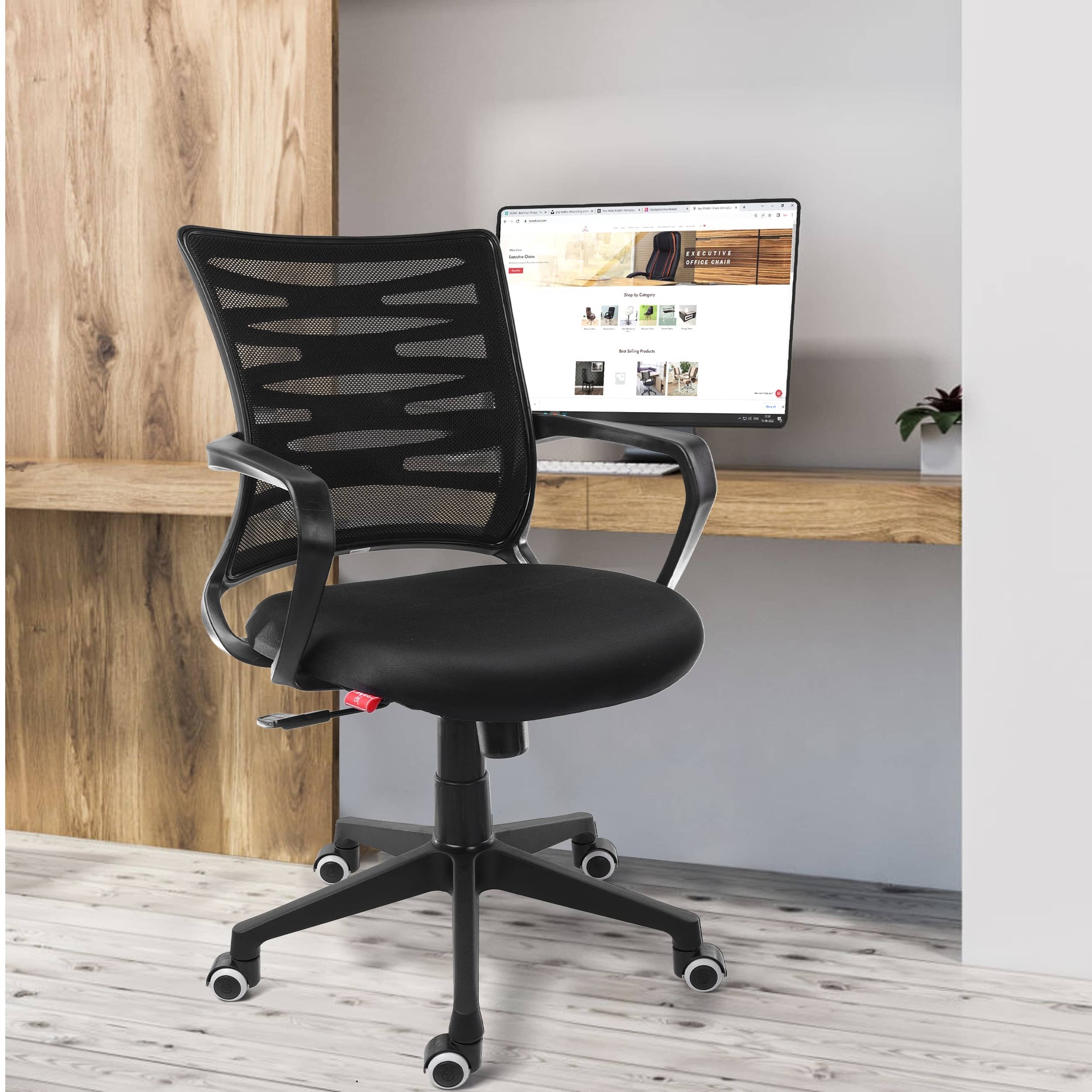 Zigzag Mesh Mid-Back Ergonomic Office Chair | Study Chair | Revolving Chair | Computer Chair