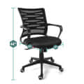 Zigzag Mesh Mid-Back Ergonomic Office Chair | Study Chair | Revolving Chair | Computer Chair - top_view