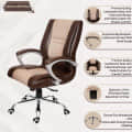 Valencia Leatherette & Jute Revolving Office Chair - top_view
