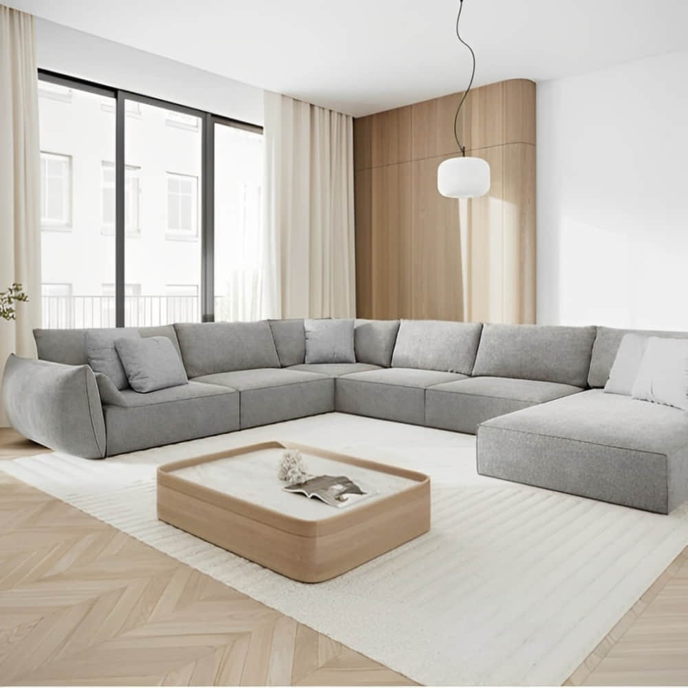 U - Shaped Fabric Sofa - photo