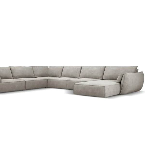 U - Shaped Fabric Sofa - front_view