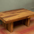 Teak Finish Coffee Table - rear_view