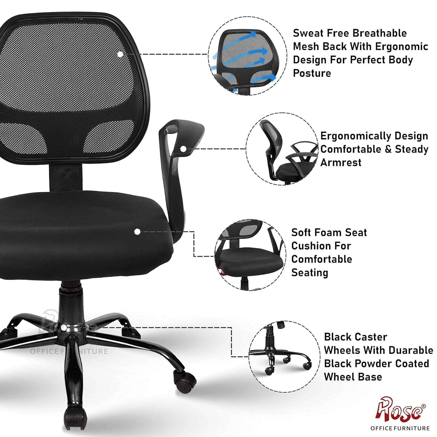 Hippo Mid-Back Ergonomic Office Chair