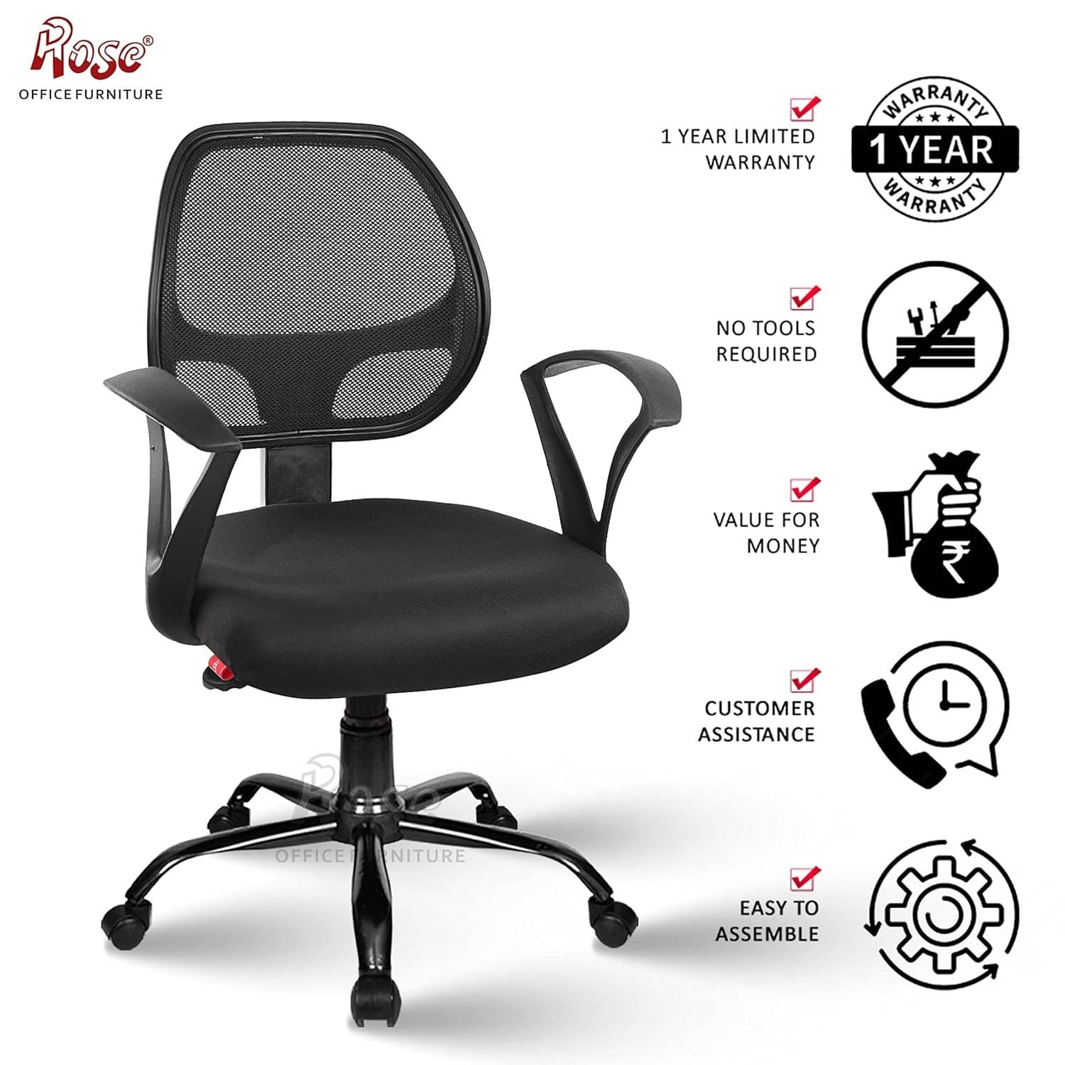 Hippo Mid-Back Ergonomic Office Chair