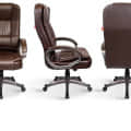 Clint Leatherette Executive High Back Revolving Office Chair (Brown) - front_view