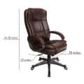 Clint Leatherette Executive High Back Revolving Office Chair (Brown) - top_view