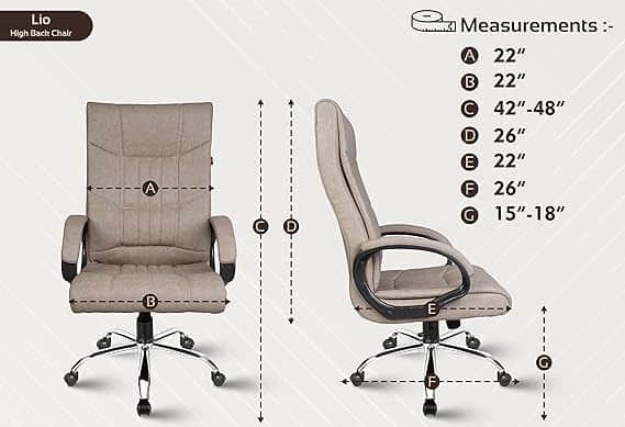 Orleans Leatherette Executive High Back Revolving Office Chair - rear_view