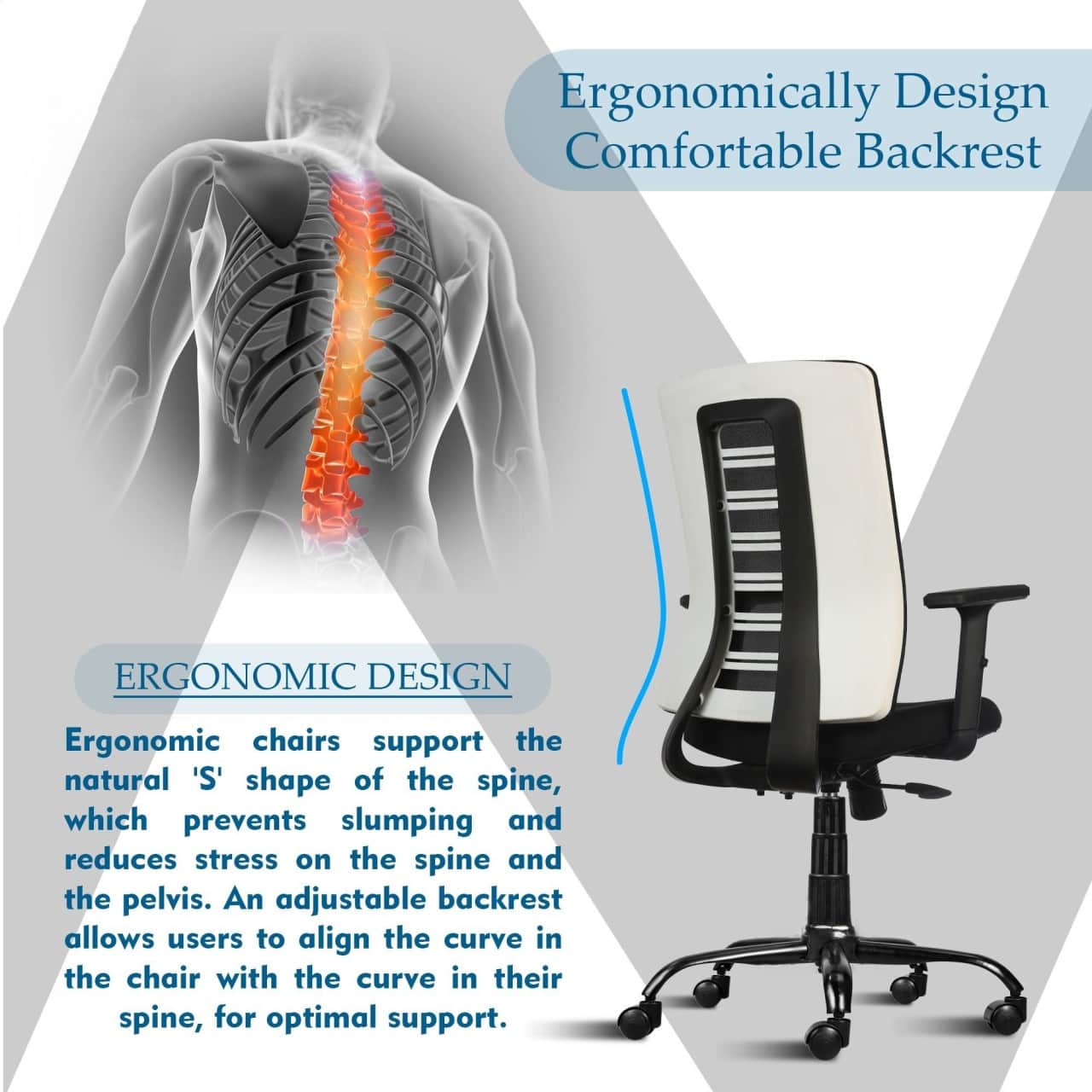 Posh Mesh Mid Back Chair (Black) - front_view