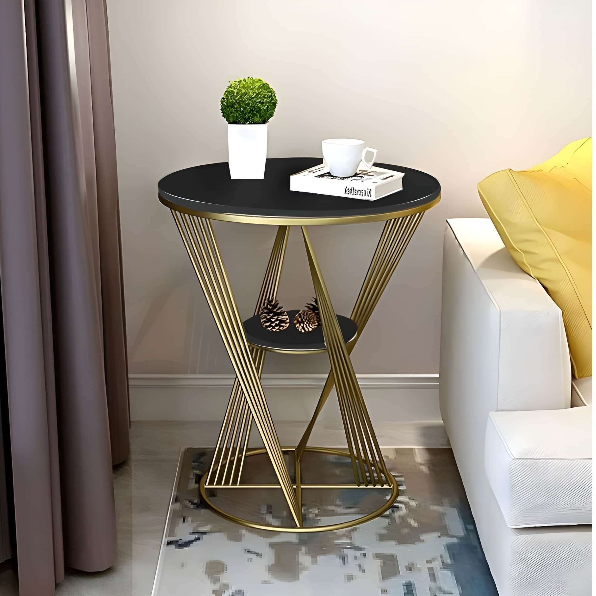 Round Modern End Table - front_view