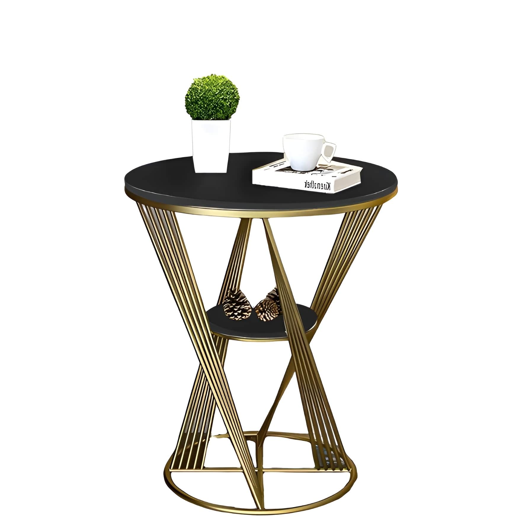 Round Modern End Table - top_view