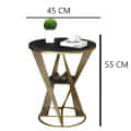 Round Modern End Table - rear_view