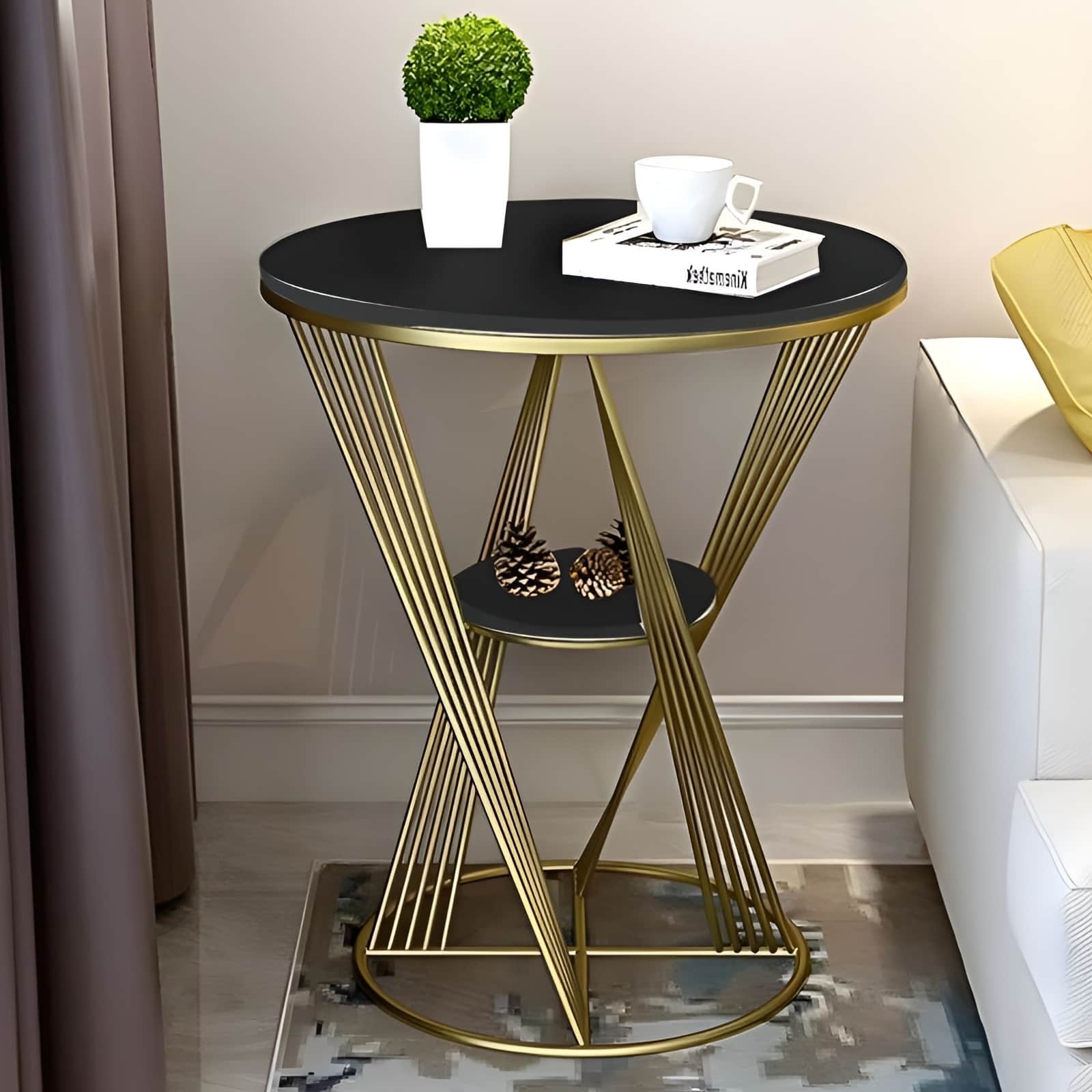 Round Modern End Table - left_view