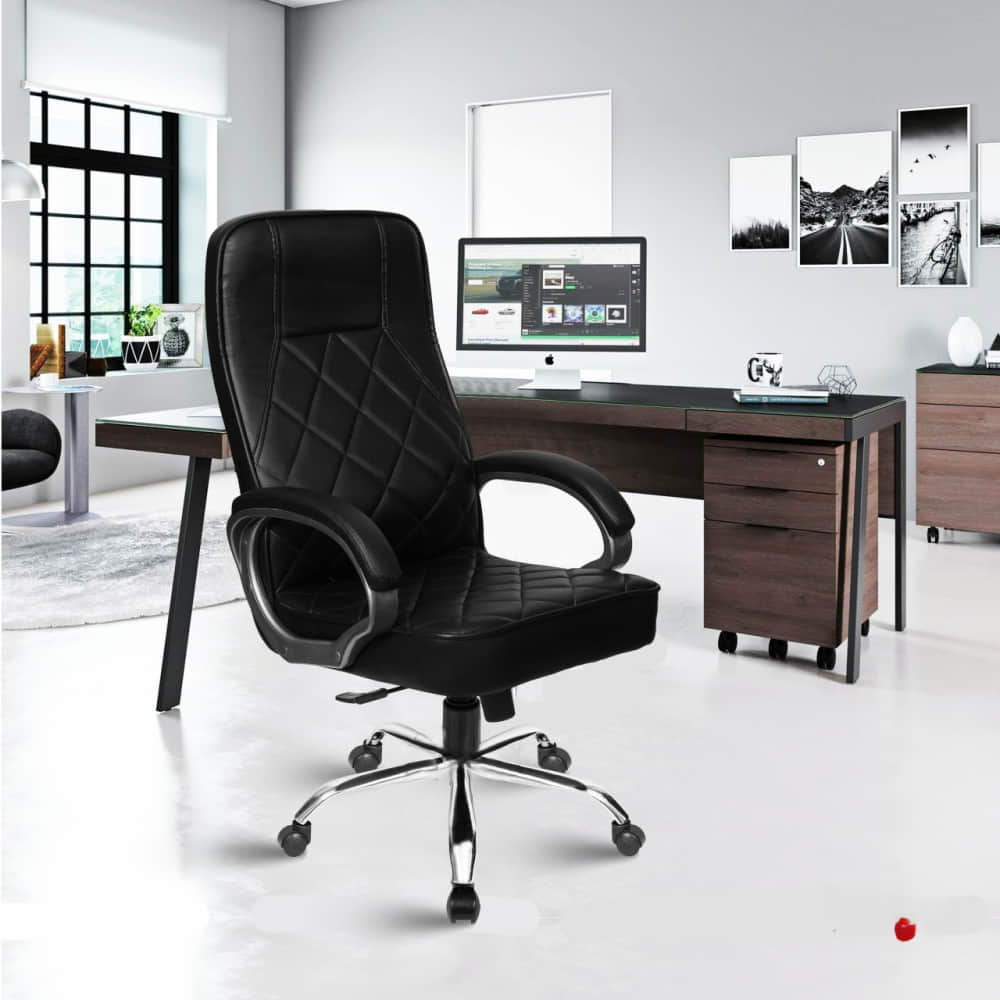 Silk Leatherette Executive High Back Revolving Office Chair - photo