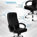 Silk Leatherette Executive High Back Revolving Office Chair - front_view