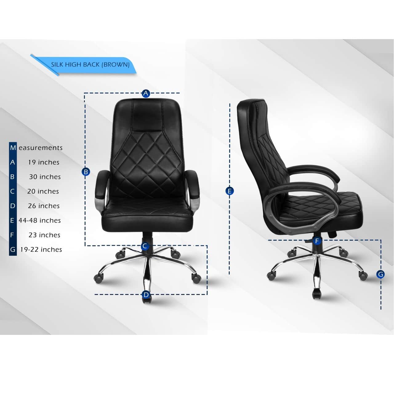 Silk Leatherette Executive High Back Revolving Office Chair - top_view