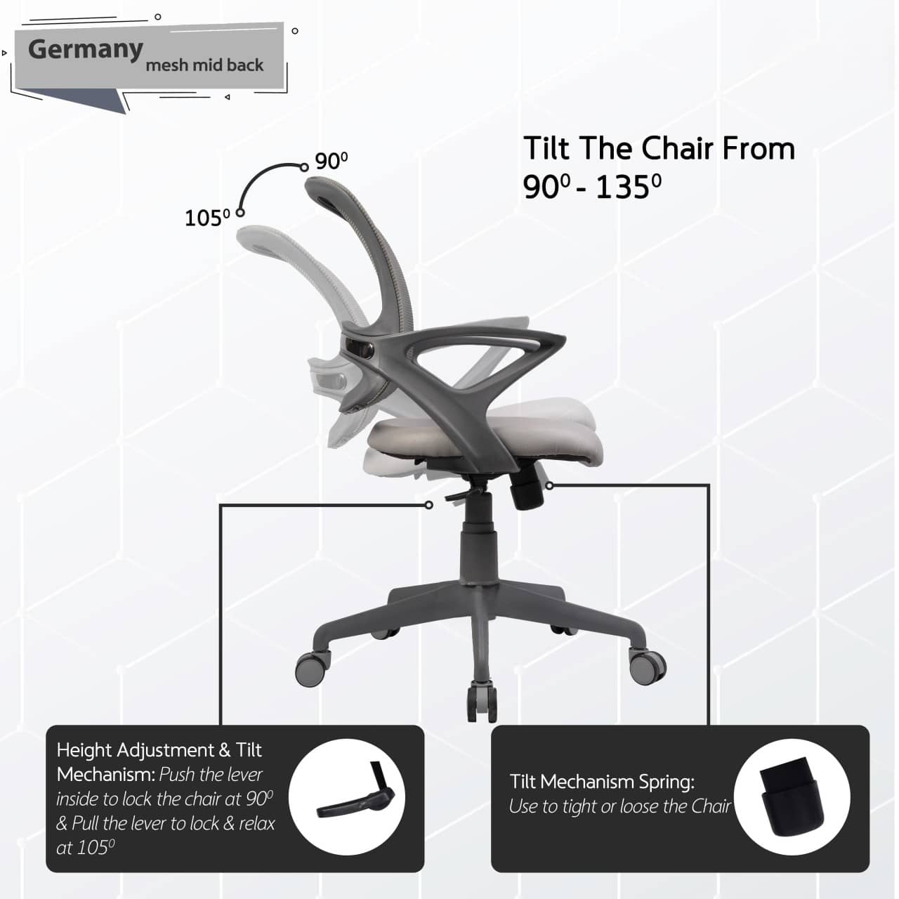 Mesh Mid-Back Ergonomic Office Chair