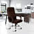Silk Leatherette Executive High Back Chair (Brown) - photo