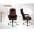 Silk Leatherette Executive High Back Chair (Brown) - front_view